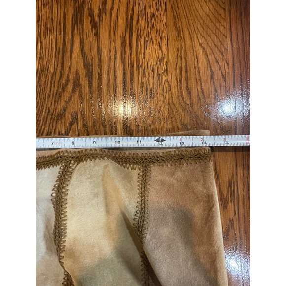 Express Vgt‎ Suede Leather Crochet Patchwork Skirt Lined Scalloped Hem Western - Picture 7 of 9